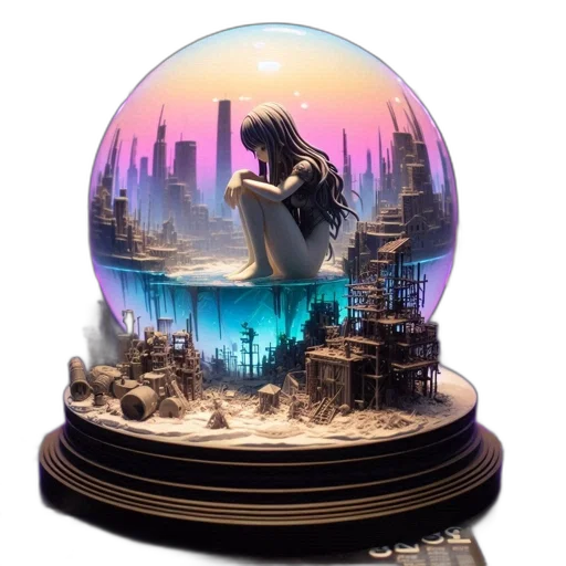 concept art, fantasy art, cyberpunk, 3d render transparent PNG cut-out