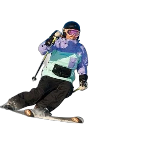 staff, jacket, two, skiers transparent PNG cut-out