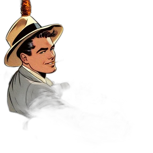hat, staff, umbrella, face transparent PNG cut-out