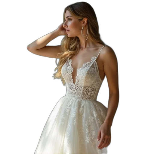 dress, line, princess, sleeveless transparent PNG cut-out