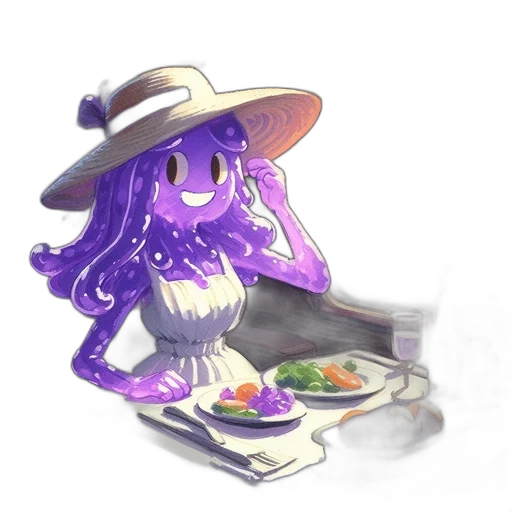 food, hat, dress, creature transparent PNG cut-out