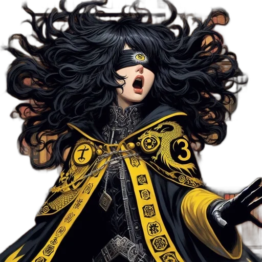 hair, crown, staff, fantasy art transparent PNG cut-out