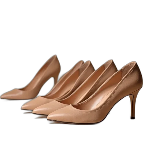 shoes, 3d render, earth tones, golden transparent PNG cut-out