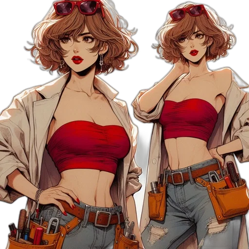 jacket, weapon, concept art, comic book art transparent PNG cut-out