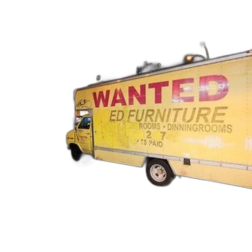 furniture, yellow, truck, word transparent PNG cut-out
