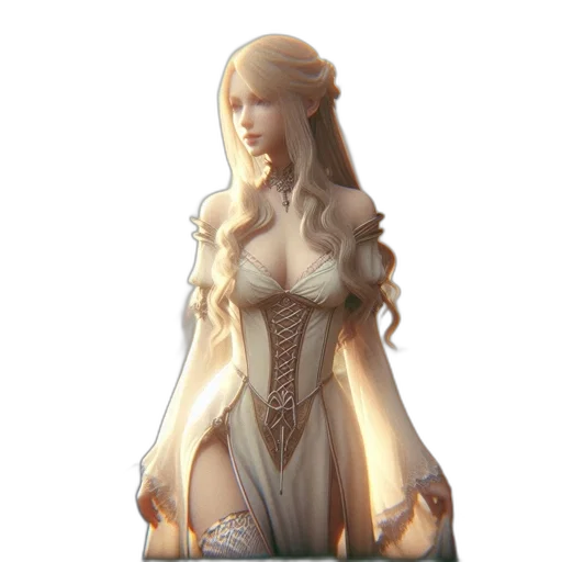 dress, crown, staff, concept art transparent PNG cut-out