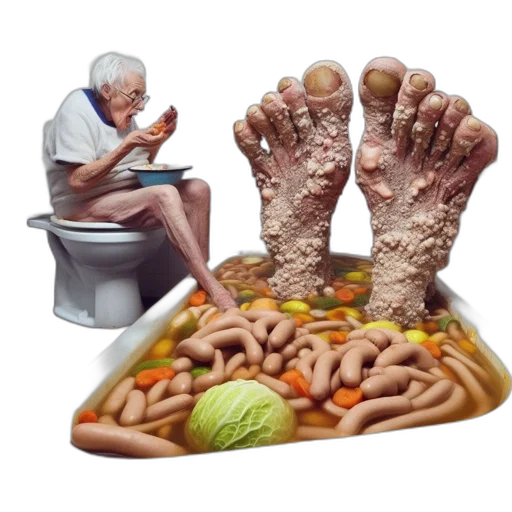food, photorealistic, elderly, man transparent PNG cut-out