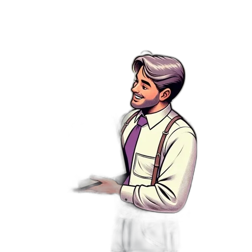 staff, face, jacket, cartoon transparent PNG cut-out