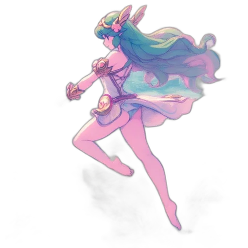 dress, staff, creature, weapon transparent PNG cut-out
