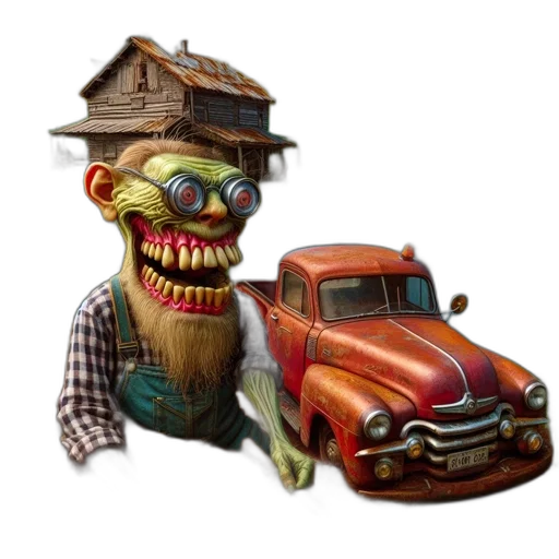 car, 3d render, concept art, rural transparent PNG cut-out