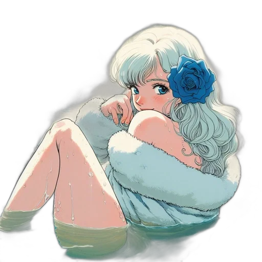 dress, flower, anime, watercolor transparent PNG cut-out