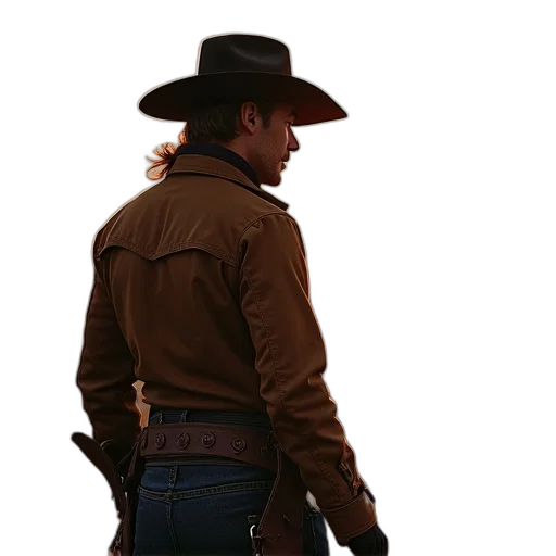 jacket, hat, staff, weapon transparent PNG cut-out