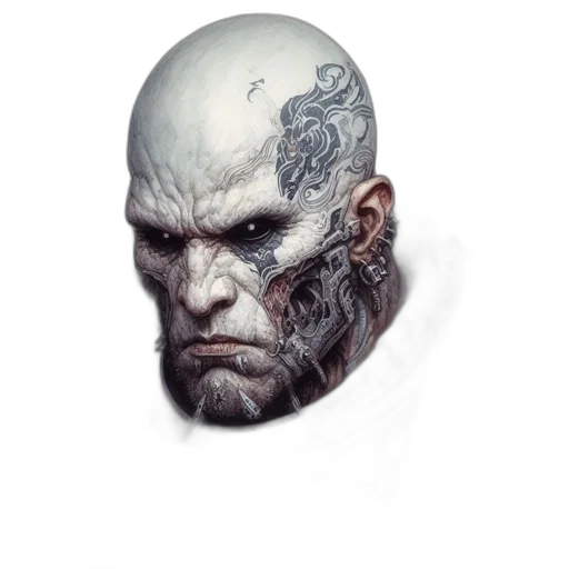 face, mask, creature, concept art transparent PNG cut-out