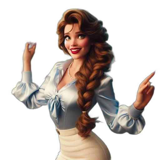 dress, staff, cartoon, fantasy art transparent PNG cut-out
