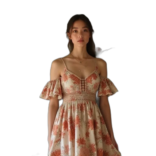 dress, jewelry, photorealistic, 3d render transparent PNG cut-out