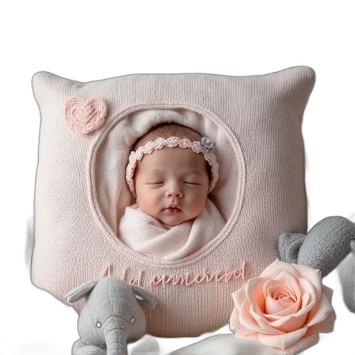 photorealistic, 3d render, birth, pillow transparent PNG cut-out