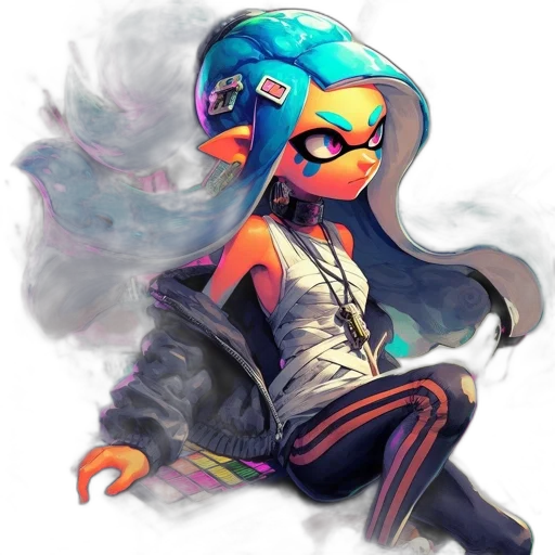 jacket, mask, weapon, staff transparent PNG cut-out