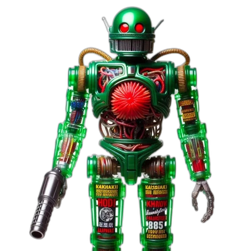 robot, weapon, staff, 3d render transparent PNG cut-out