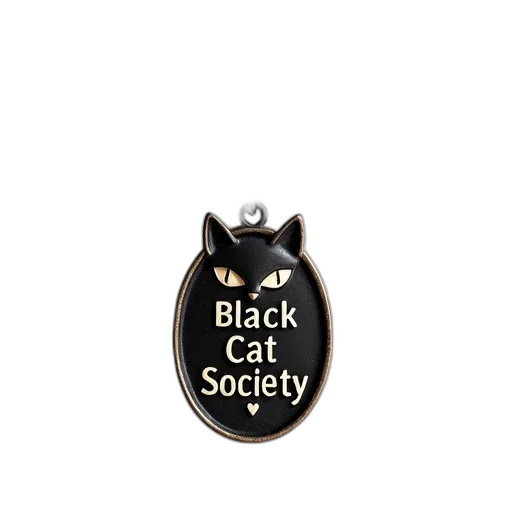 jewelry, pendant, black, cat transparent PNG cut-out