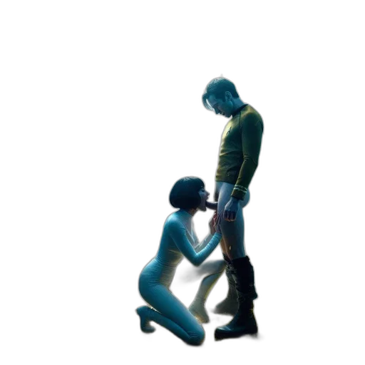 robot, jacket, staff, concept art transparent PNG cut-out