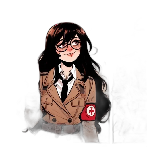 jacket, staff, comic book art, concept art transparent PNG cut-out