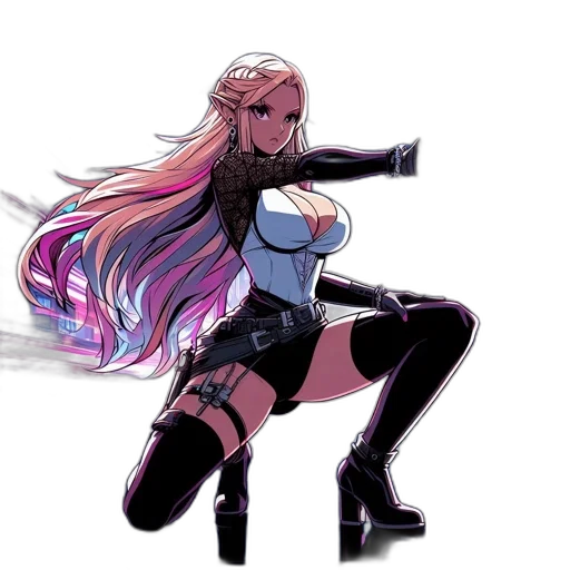 weapon, sword, hair, concept art transparent PNG cut-out