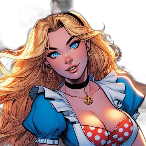 comic book art, concept art, cartoon, blonde-haired transparent PNG cut-out