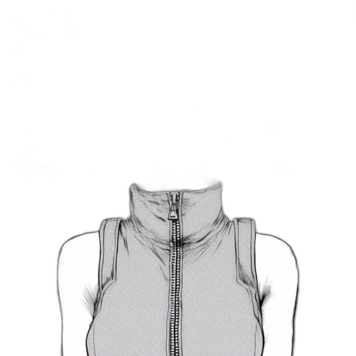 jacket, dress, 3d render, pencil sketch transparent PNG cut-out