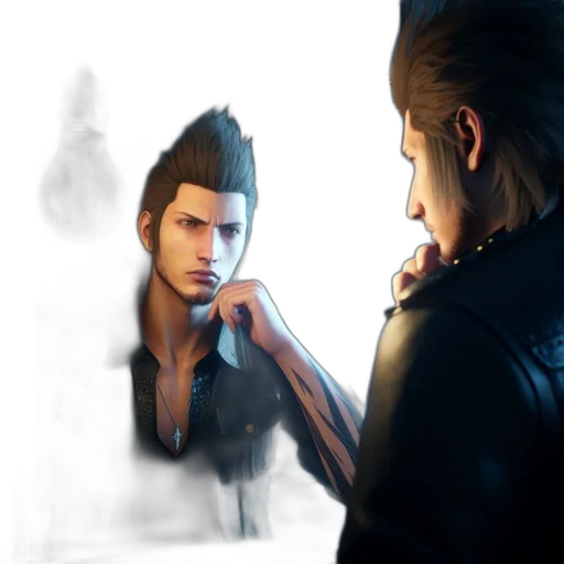 jacket, face, concept art, photorealistic transparent PNG cut-out