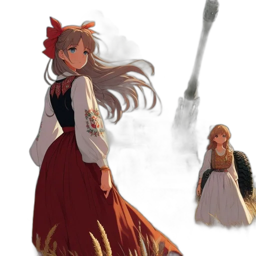 dress, staff, sword, weapon transparent PNG cut-out