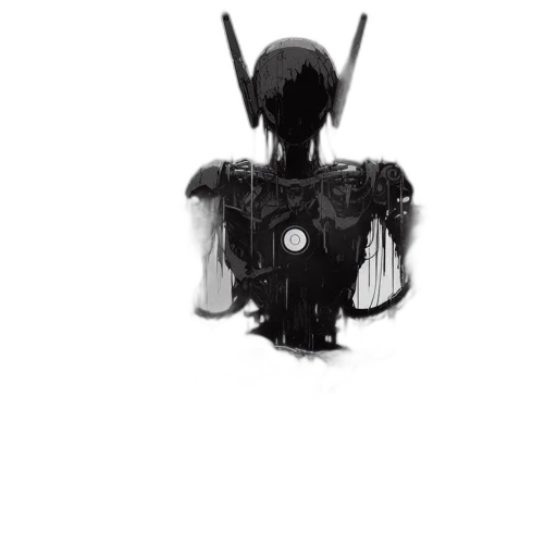 robot, mask, crown, jacket transparent PNG cut-out