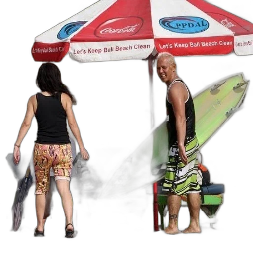 umbrella, beach, man, woman transparent PNG cut-out