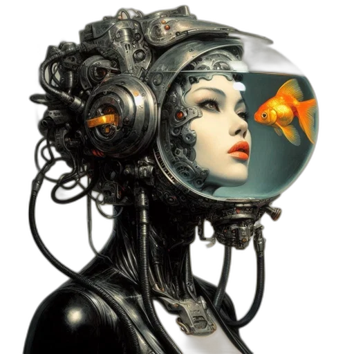 robot, mask, face, cyberpunk transparent PNG cut-out