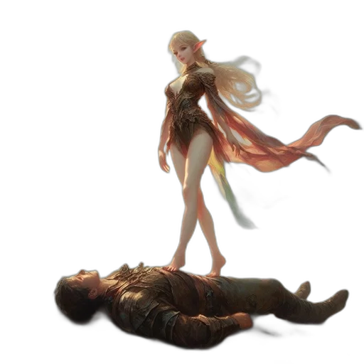 dress, concept art, fantasy art, comic book art transparent PNG cut-out