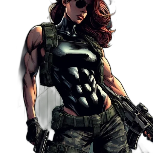 comic book art, concept art, cyberpunk, cartoon transparent PNG cut-out