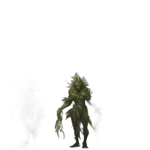 creature, mask, dragon, staff transparent PNG cut-out