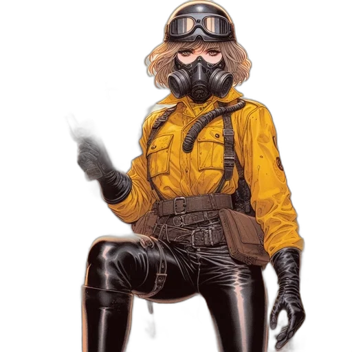 jacket, staff, mask, robot transparent PNG cut-out