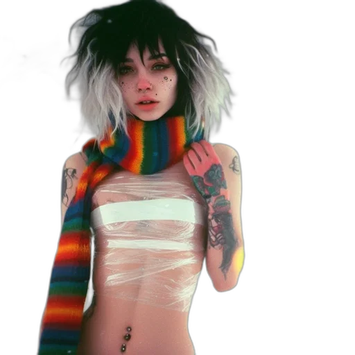dress, cyberpunk, concept art, fantasy art transparent PNG cut-out