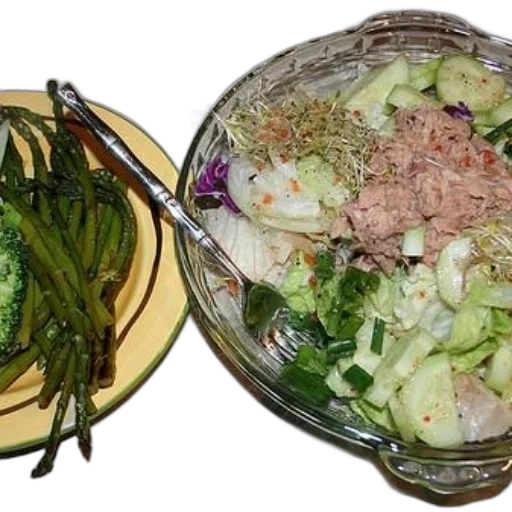 food, vibrant, salad, tuna transparent PNG cut-out