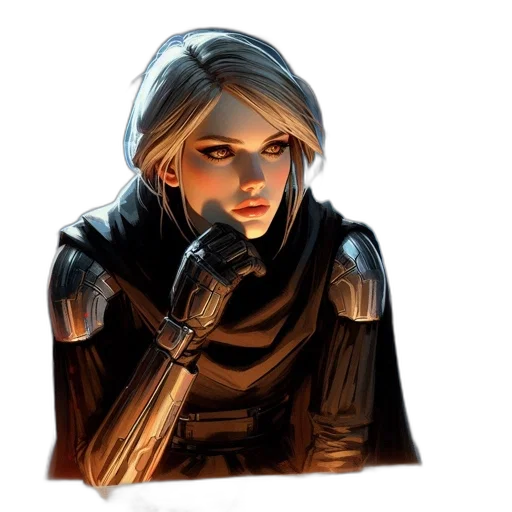 staff, jacket, weapon, face transparent PNG cut-out