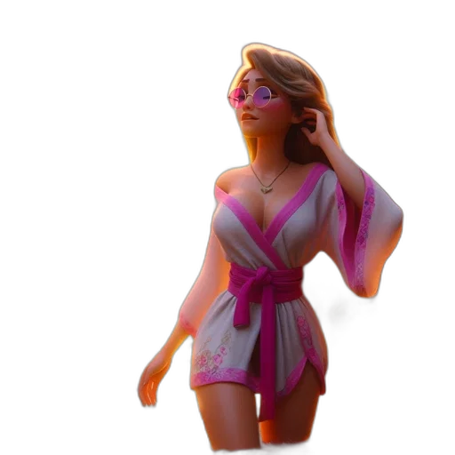 dress, 3d render, vaporwave, concept art transparent PNG cut-out