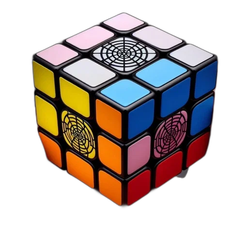 3d render, pixel art, concept art, colorful transparent PNG cut-out