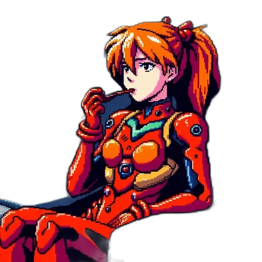robot, weapon, face, pixel art transparent PNG cut-out
