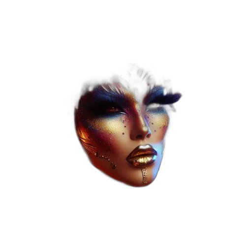 face, mask, crown, hair transparent PNG cut-out