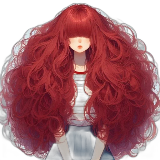 hair, photorealistic, anime, fantasy art transparent PNG cut-out