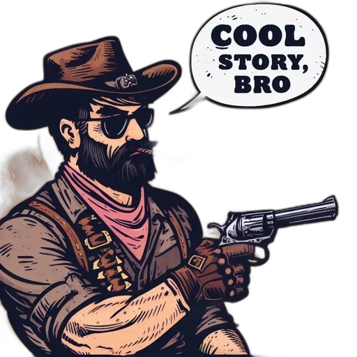comic book art, cartoon, concept art, bearded transparent PNG cut-out