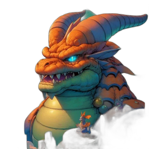 dragon, creature, staff, face transparent PNG cut-out