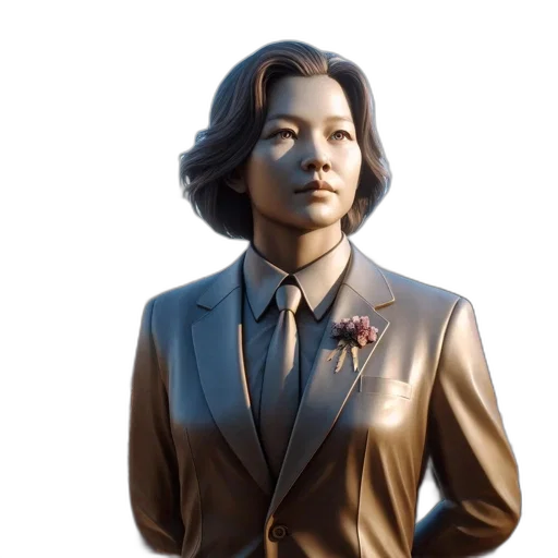 jacket, staff, face, robot transparent PNG cut-out