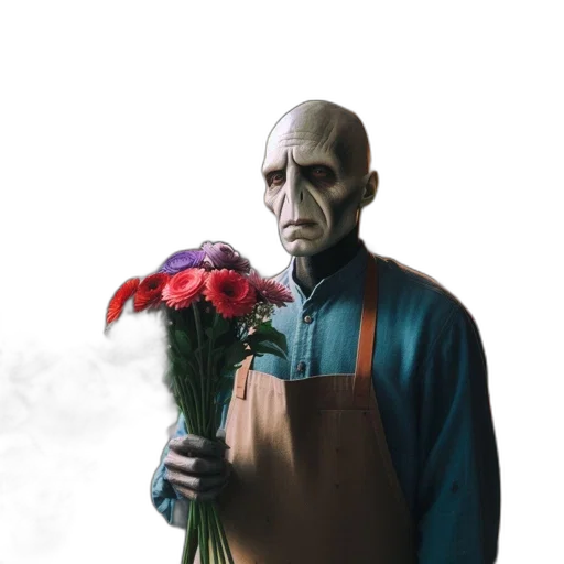 staff, flower, mask, robot transparent PNG cut-out