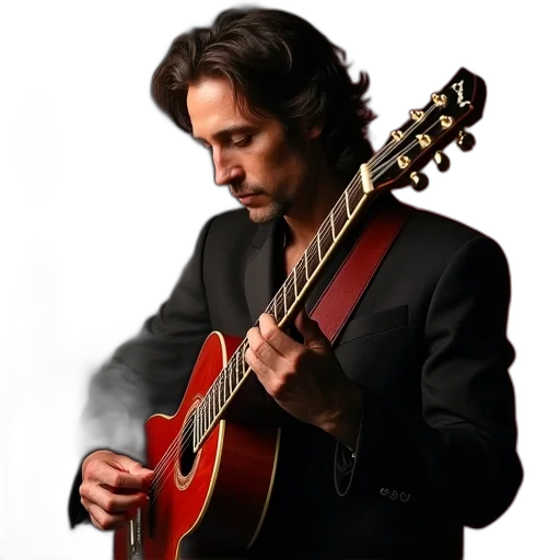 photorealistic, guitarist, steve, merle transparent PNG cut-out